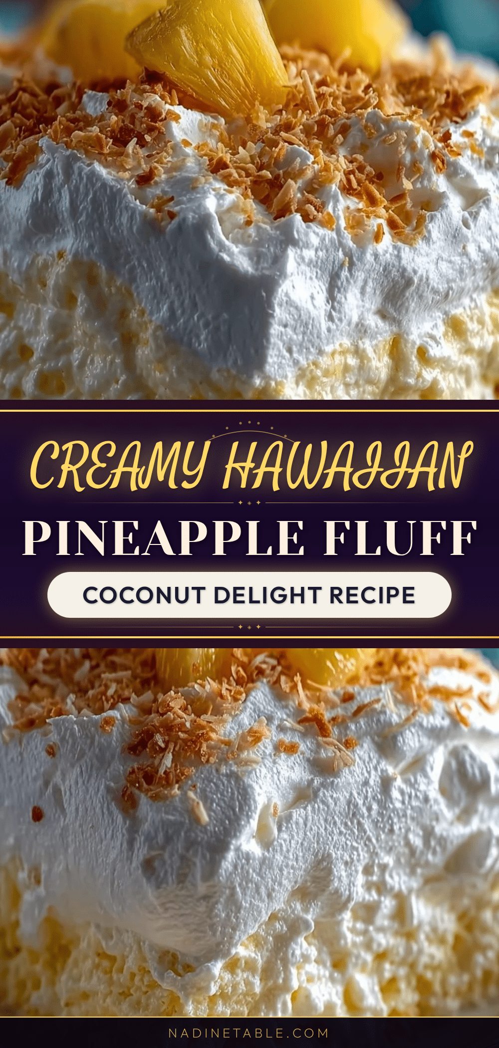 creamy hawaiian pineapple coconut fluff dessert recipe