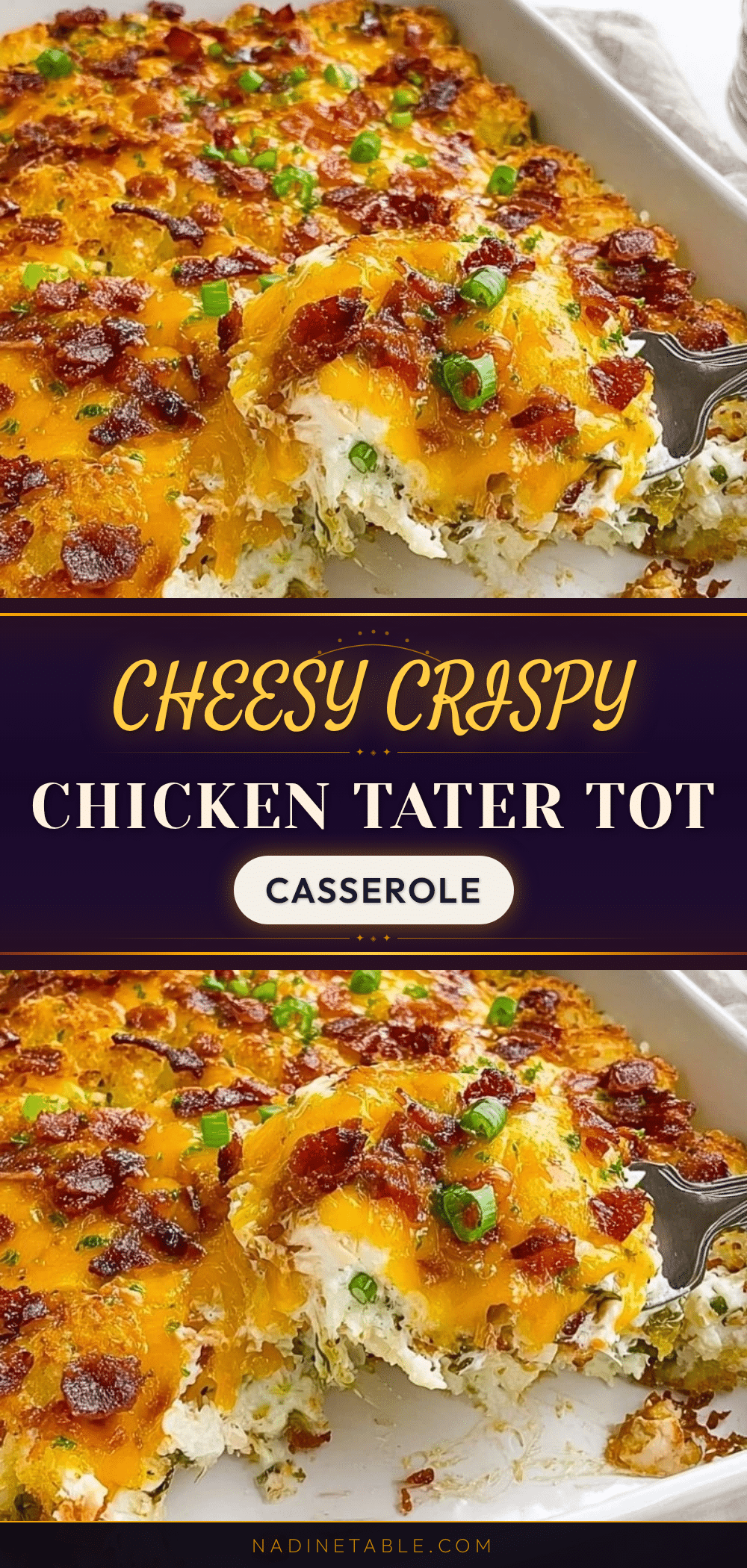 crispy cheesy chicken tater tot casserole recipe