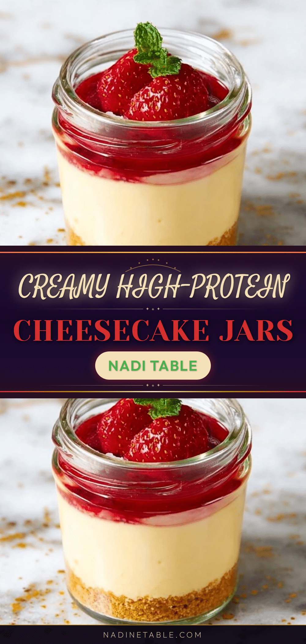 healthy high-protein cheesecake jars recipe