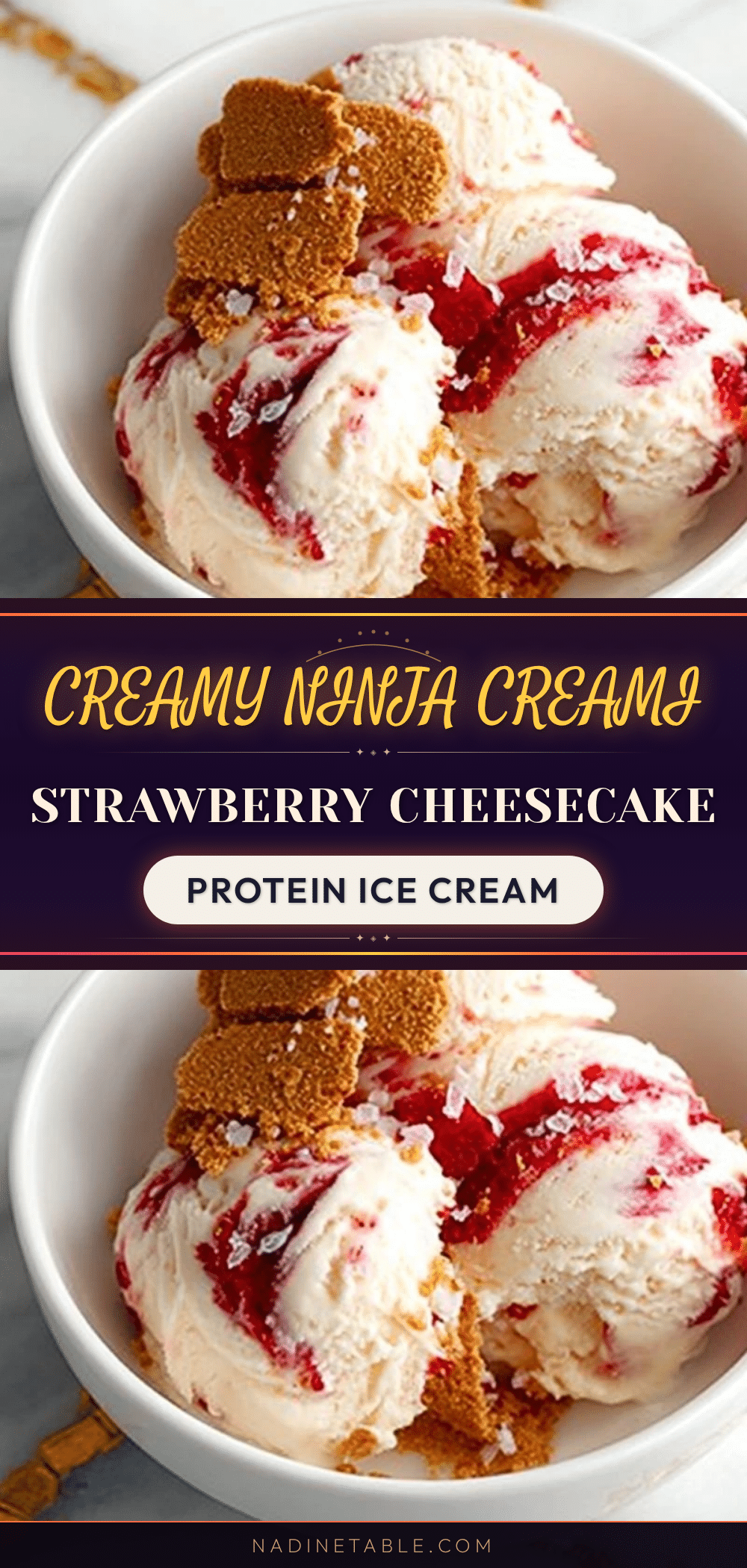 Ninja Creami Strawberry Cheesecake Protein Ice Cream recipe
