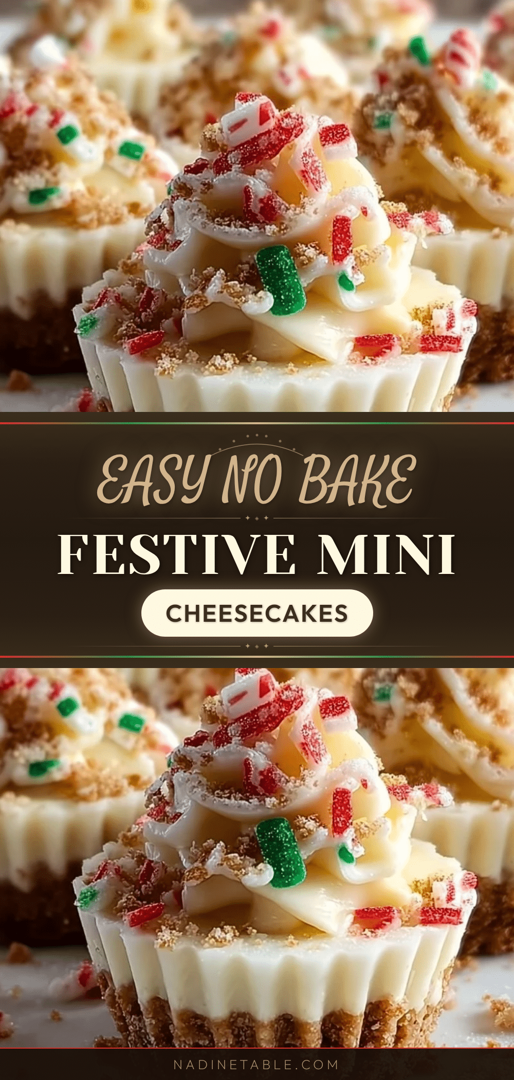 no bake Christmas mini cheesecakes recipe