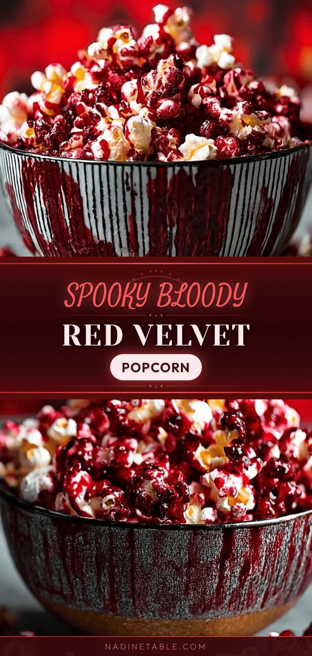 spooky bloody red velvet popcorn recipe