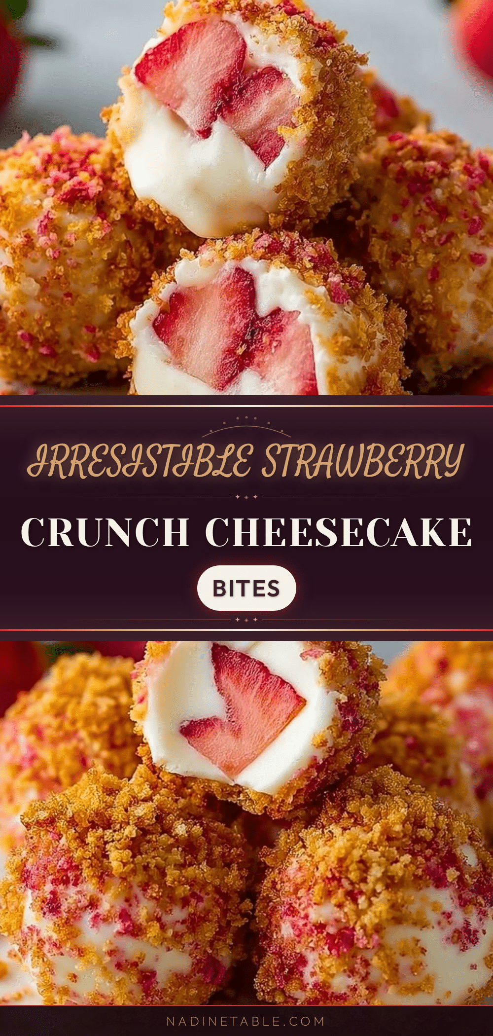 strawberry crunch cheesecake bites recipe