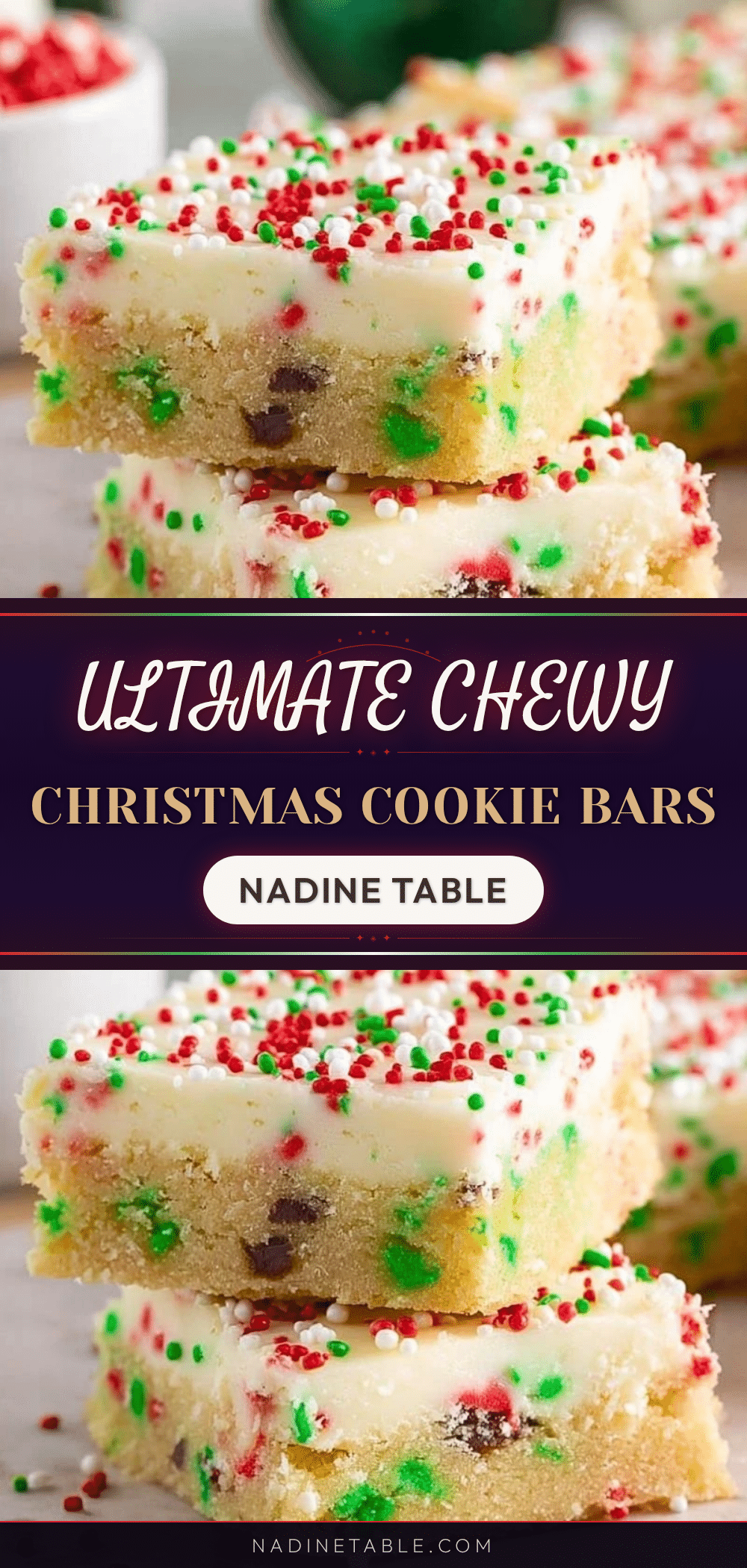 chewy christmas cookie bars recipe