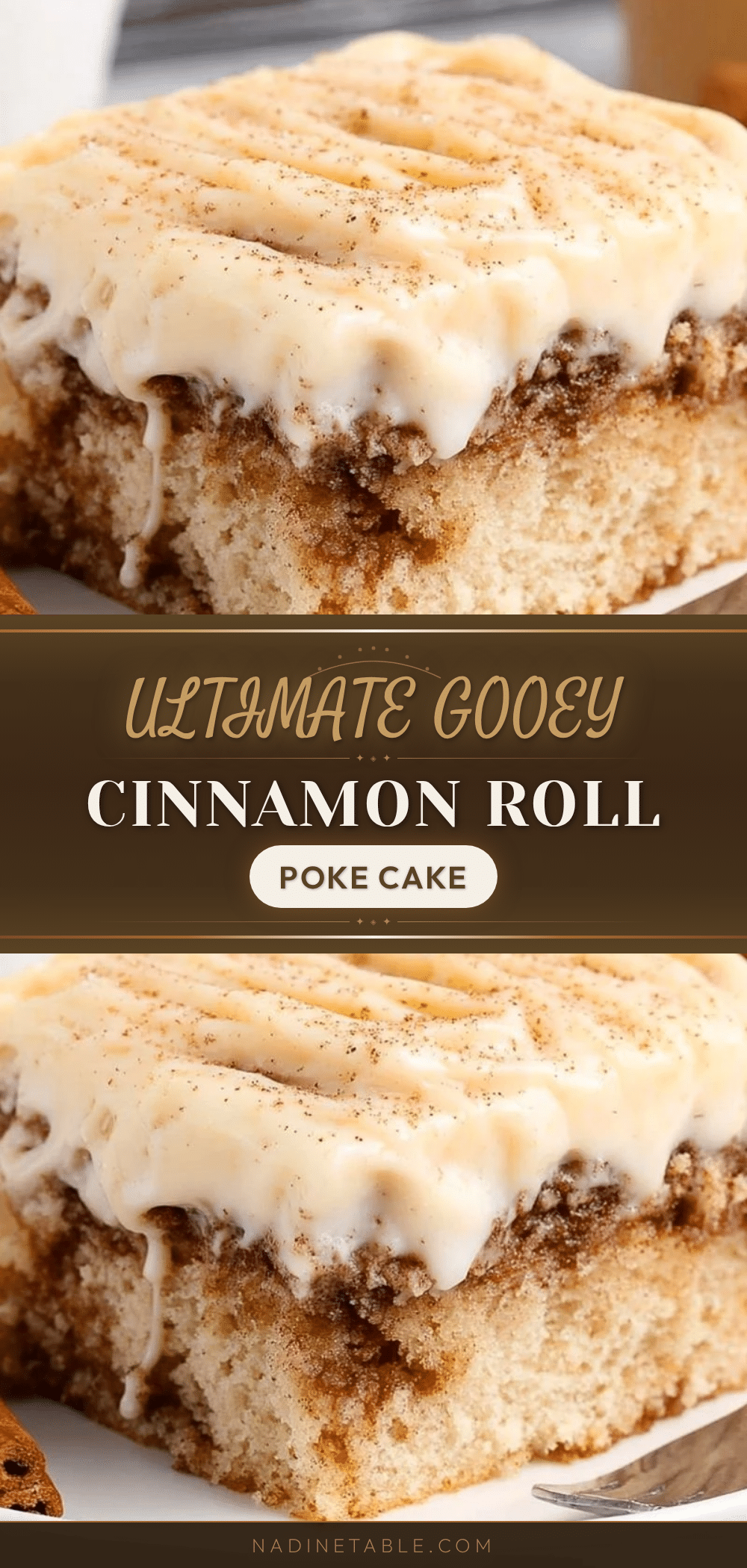 cozy cinnamon roll poke cake recipe