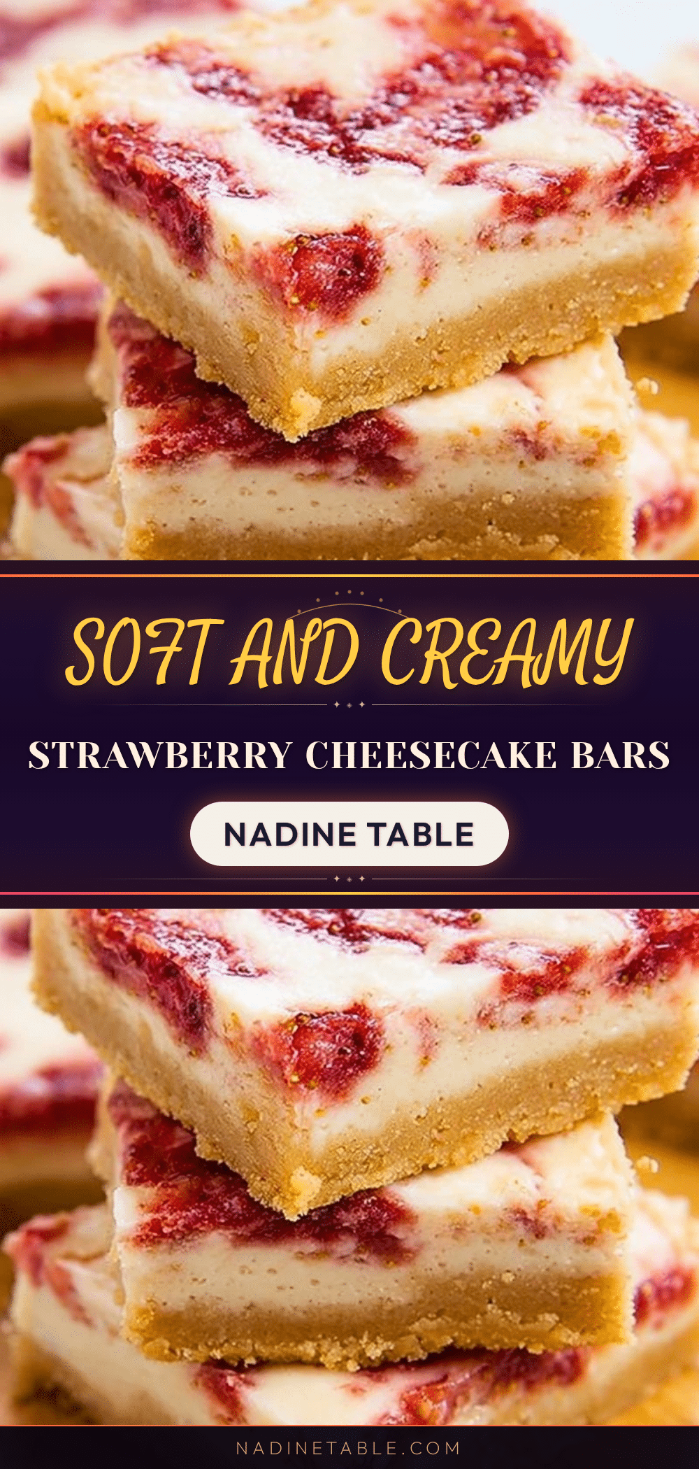 creamy soft strawberry cheesecake bars recipe