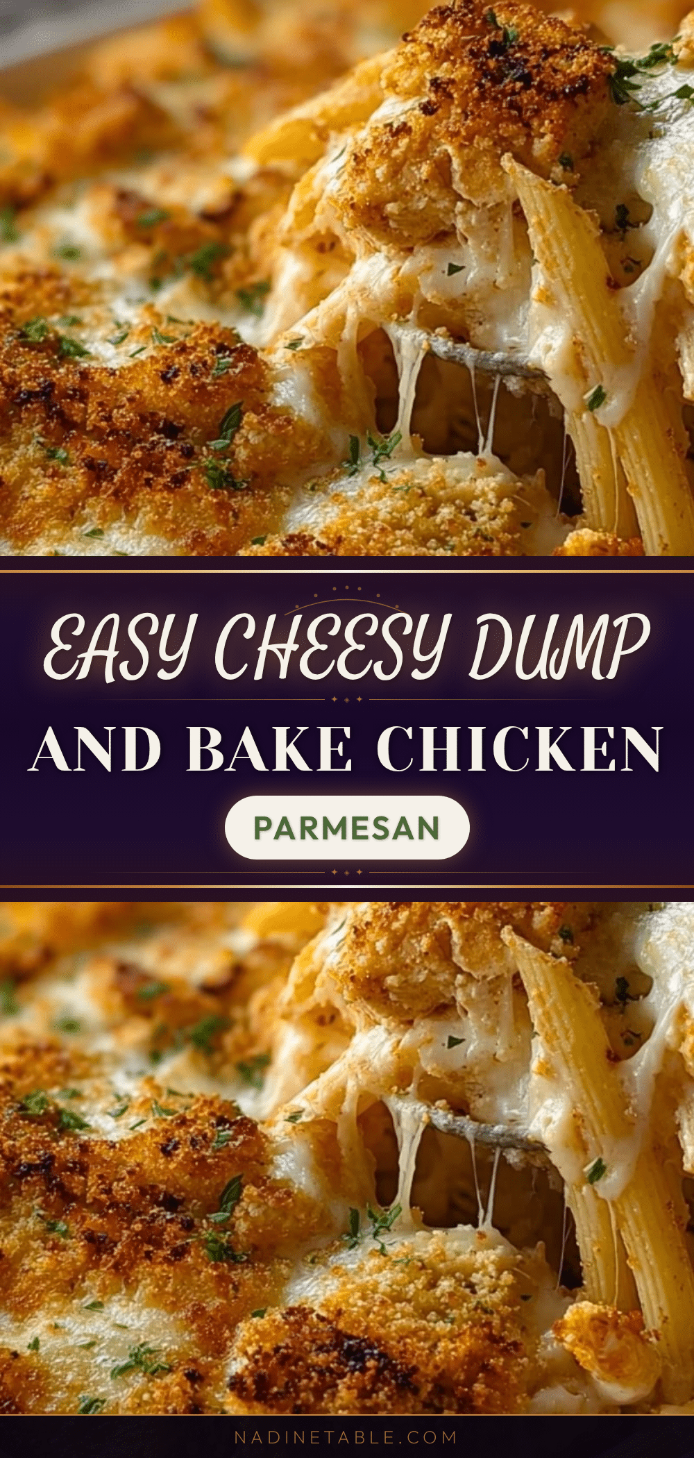 Easy Cheesy Dump and Bake Chicken Parmesan Casserole recipe