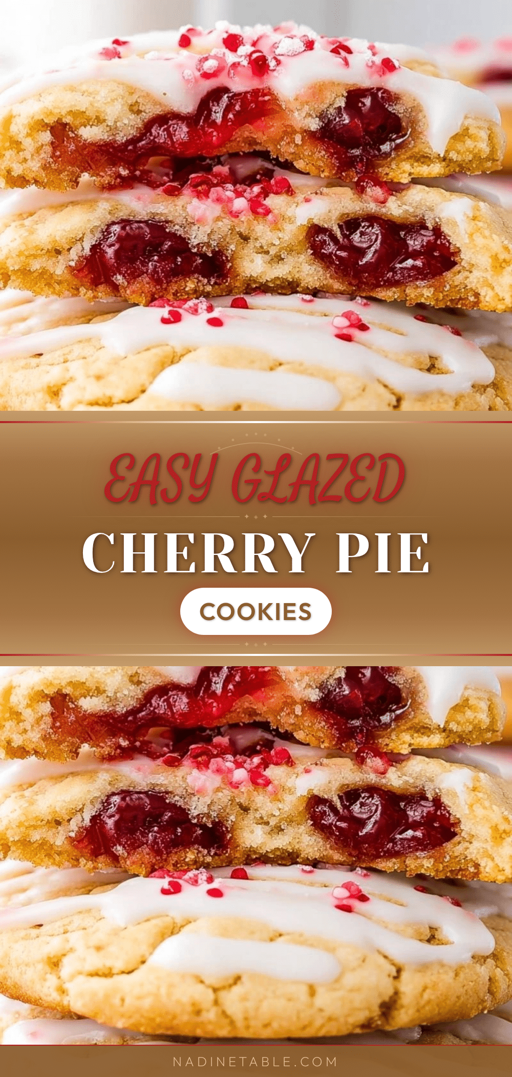 glazed stuffed cherry pie cookies recipe