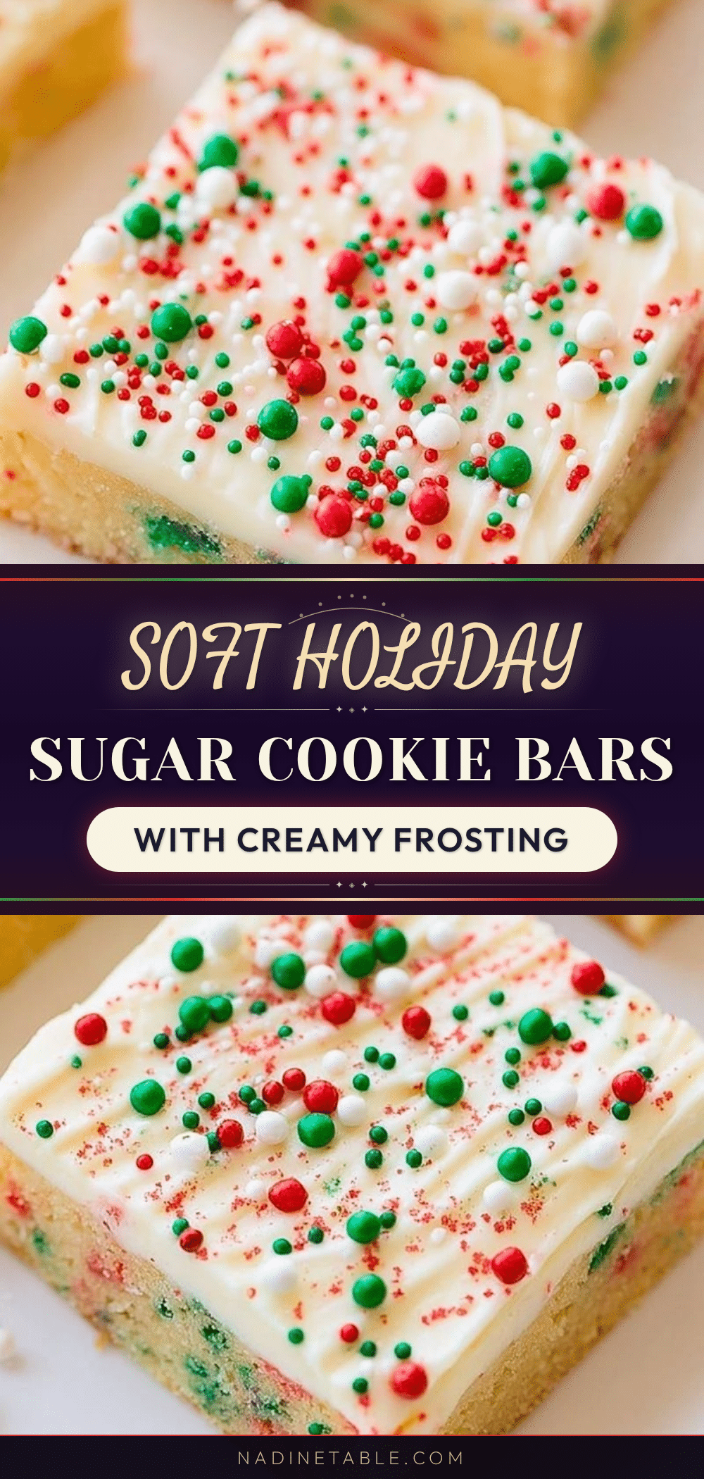 holiday sugar cookie bars recipe