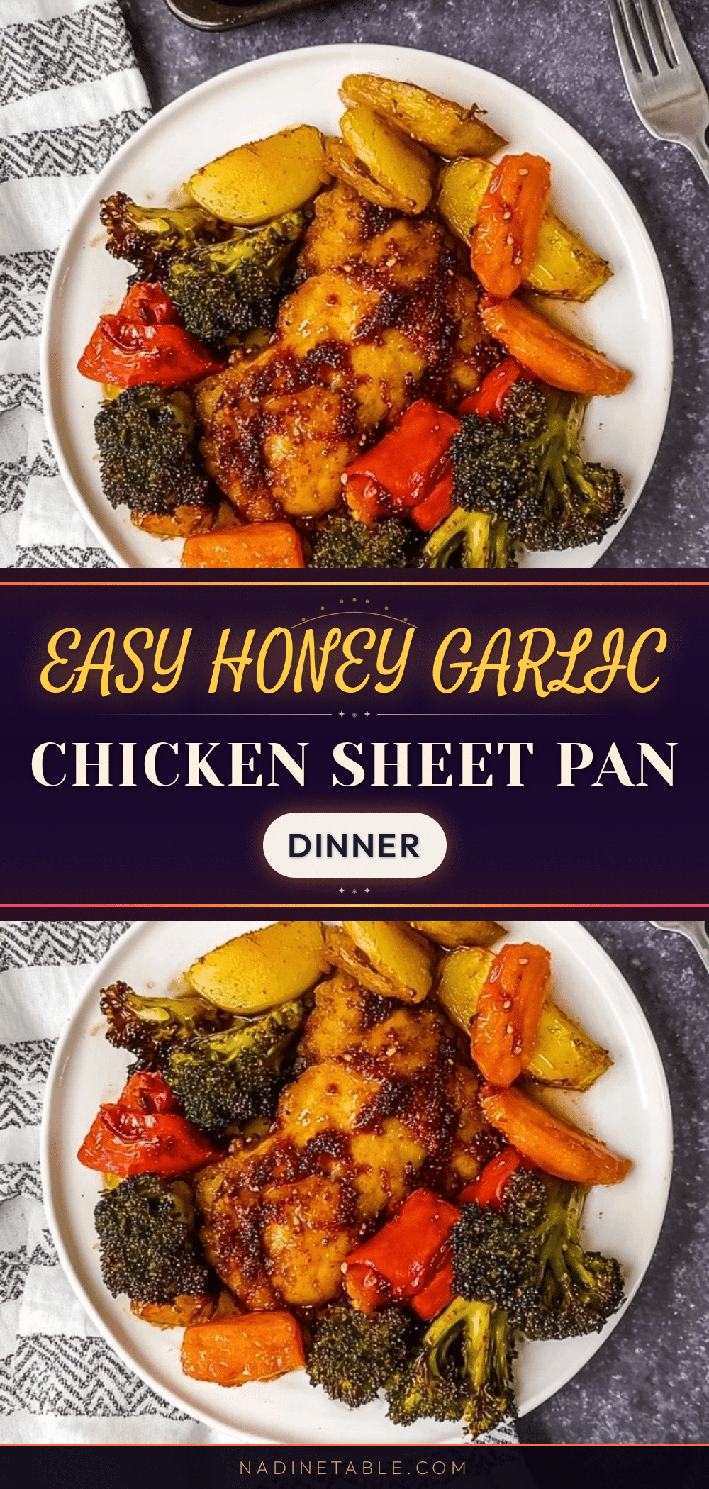 honey garlic chicken sheet pan meal recipe
