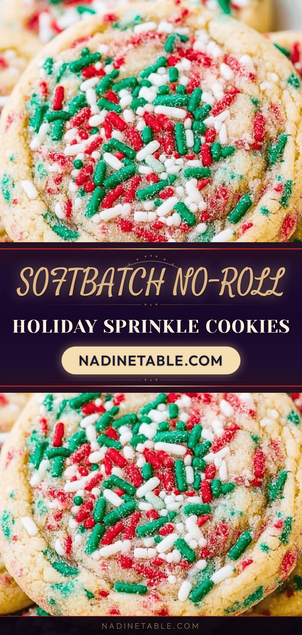 Softbatch No-Roll Holiday Sprinkles Cookies recipe