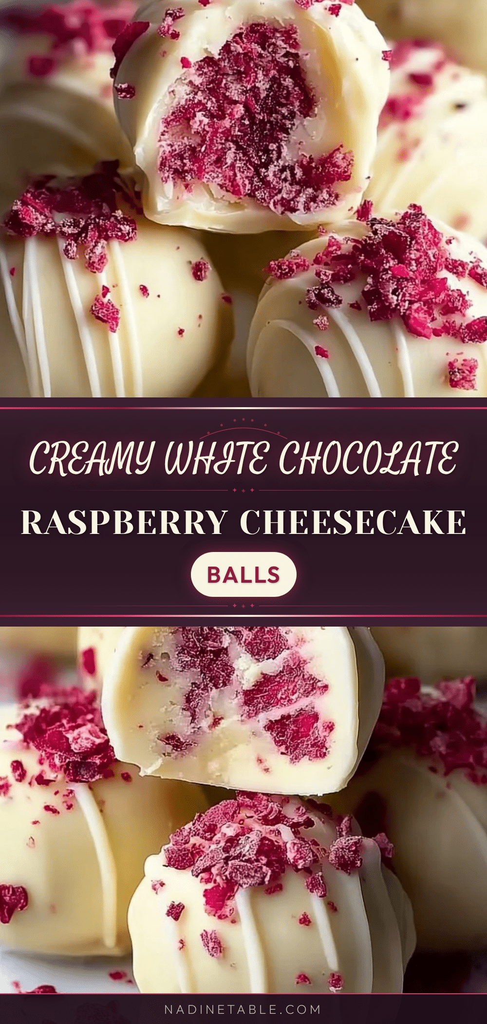 white chocolate raspberry cheesecake balls recipe