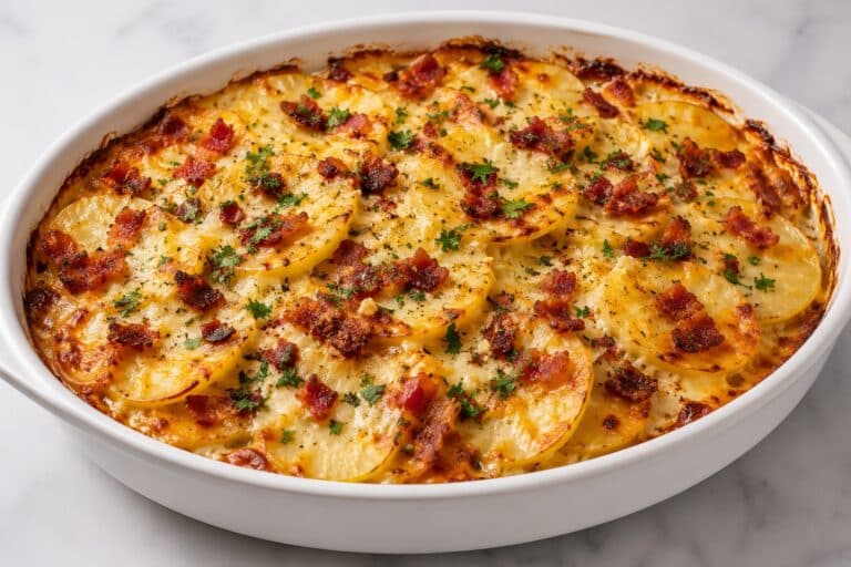 loaded baked potato casserole - featured image