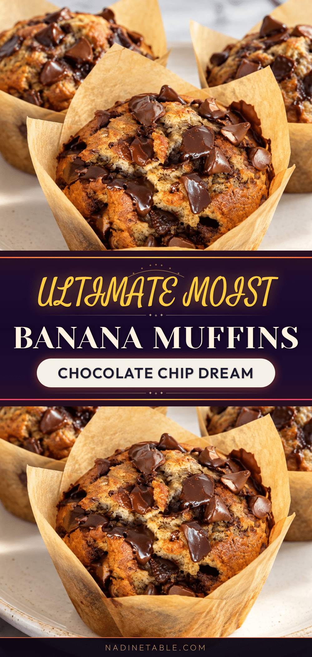 chocolate chip banana muffins recipe