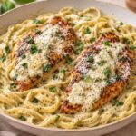 creamy chicken pesto pasta - featured image