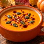 creamy roasted pumpkin tomato soup - featured image