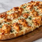 crispy buffalo chicken garlic bread - featured image