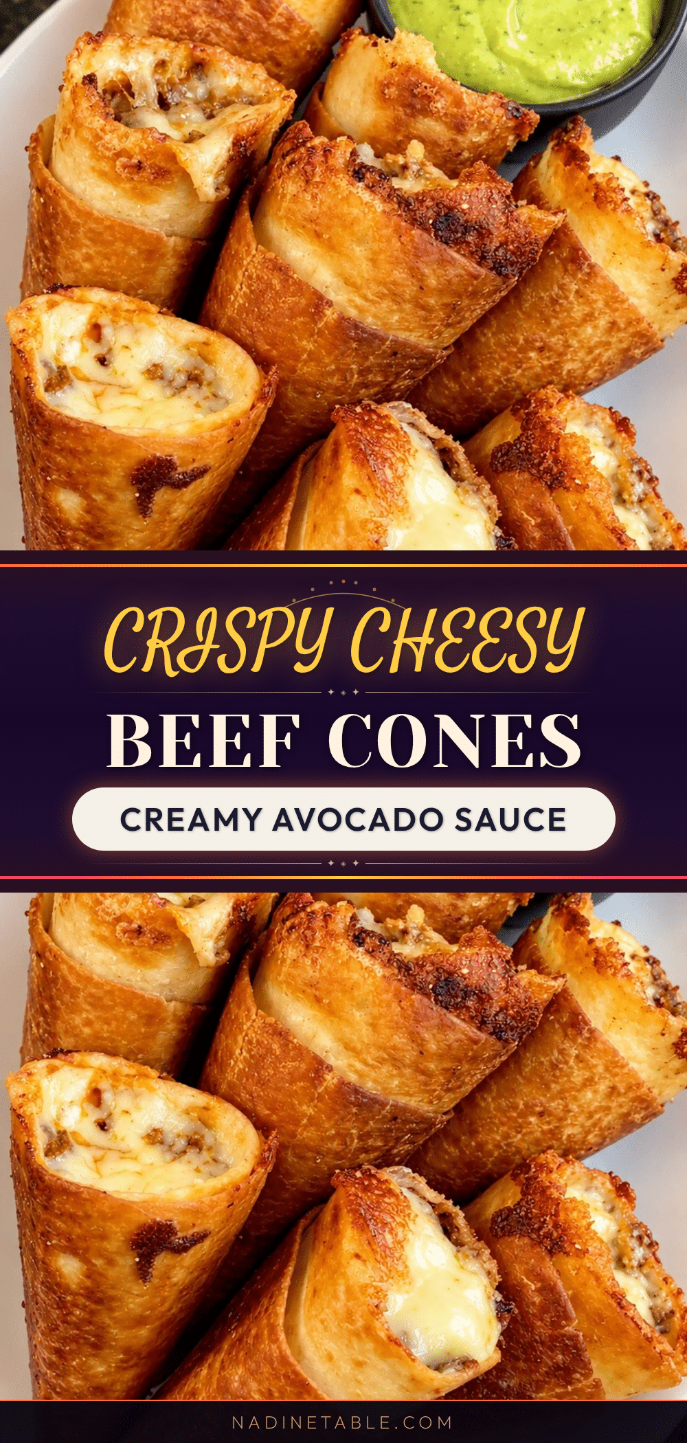crispy cheesy beef cones recipe