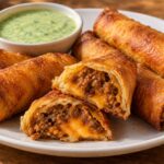 crispy cheesy beef taquitos - featured image