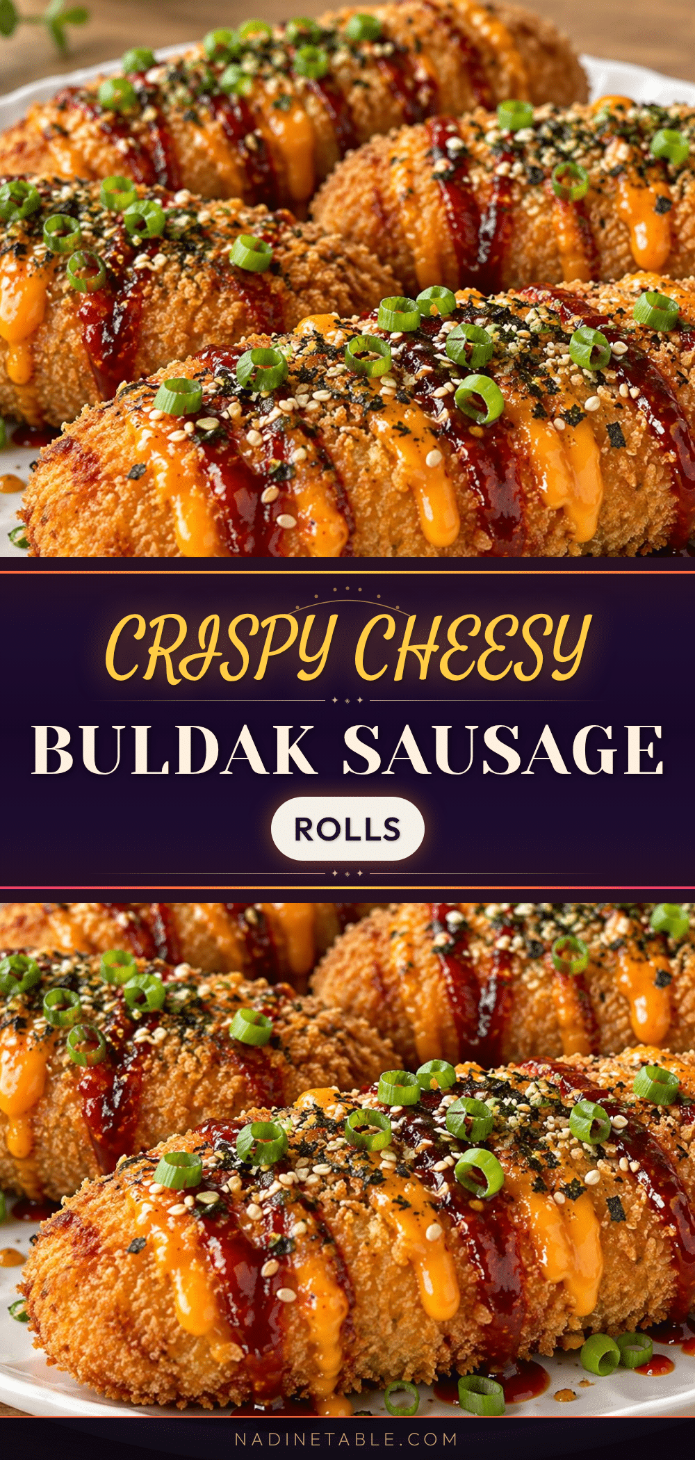crispy cheesy buldak sausage rolls recipe