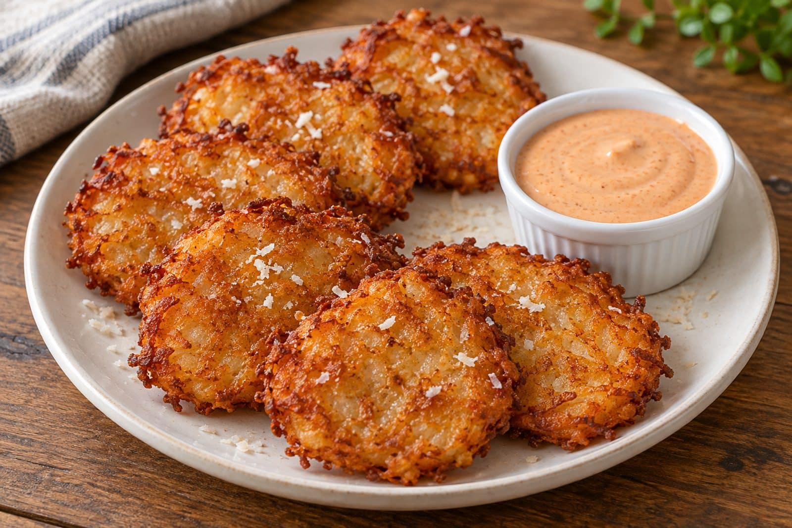 Crispy Garlic Parmesan Hash Browns preparation steps