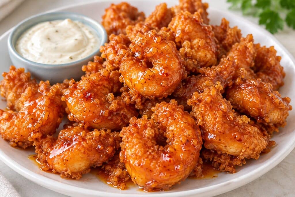 crispy hot honey shrimp bites - featured image