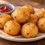 crispy mozzarella potato cheese balls - featured image