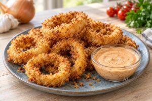 crispy onion rings with canes-style sauce recipe - featured image