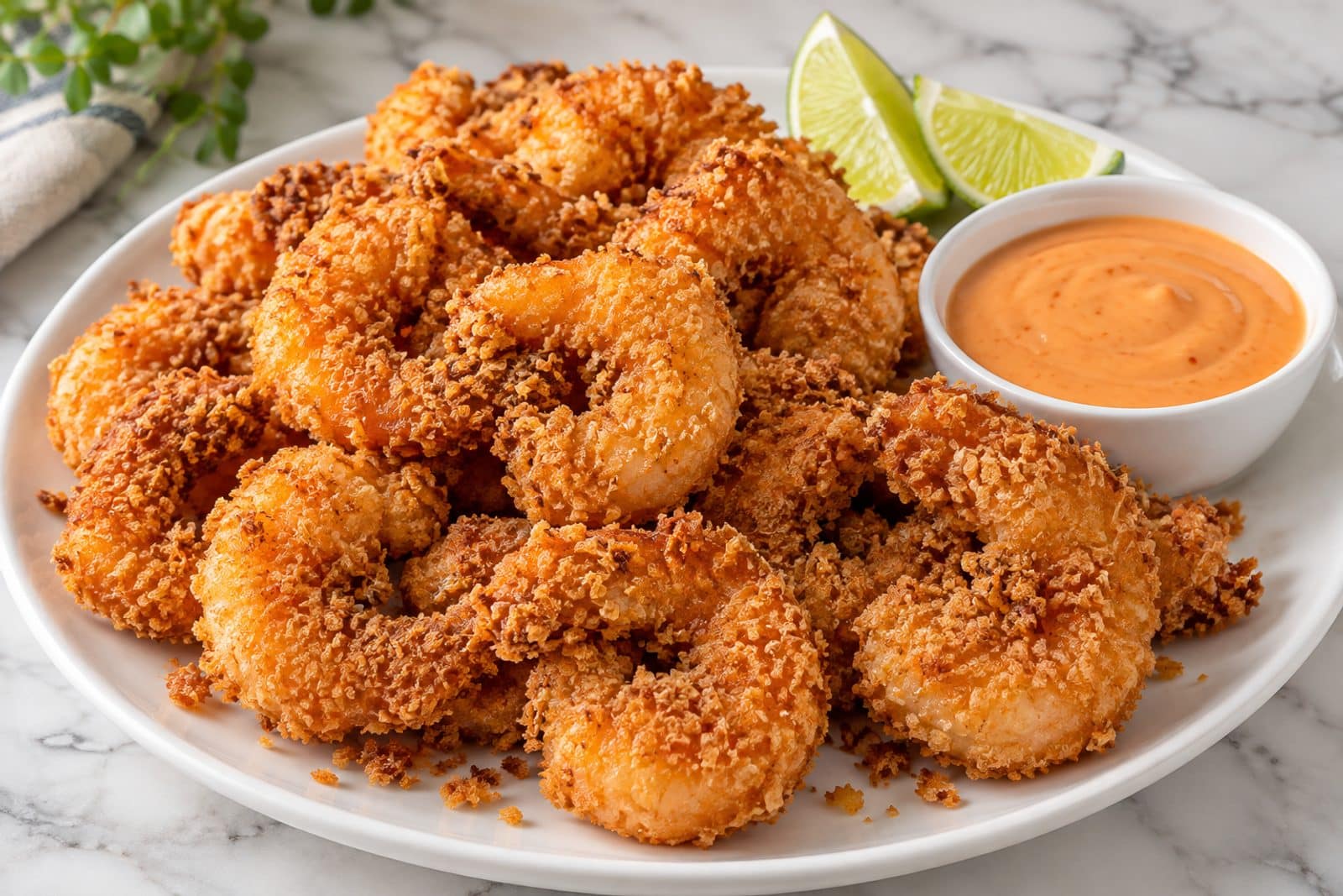 crispy panko fried shrimp with bang bang sauce preparation steps