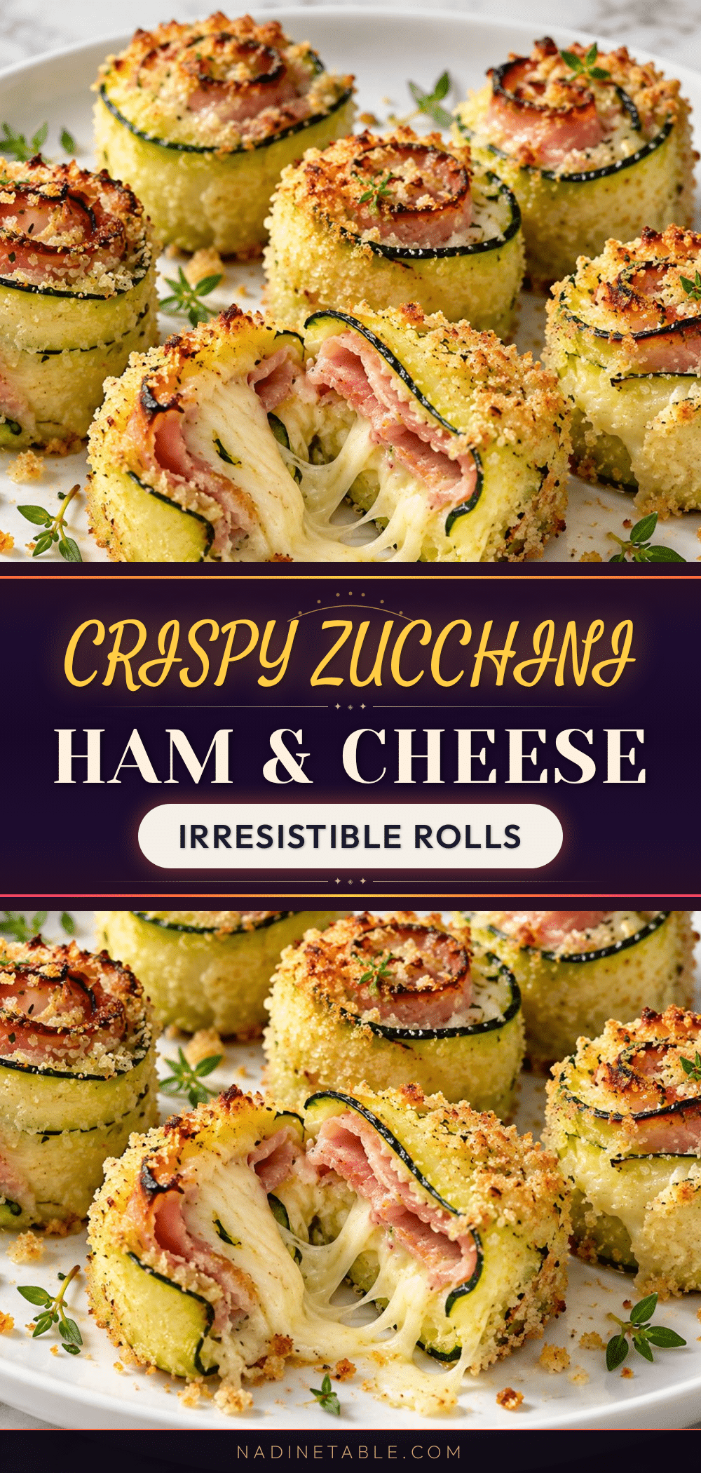 crispy zucchini ham and cheese rolls recipe