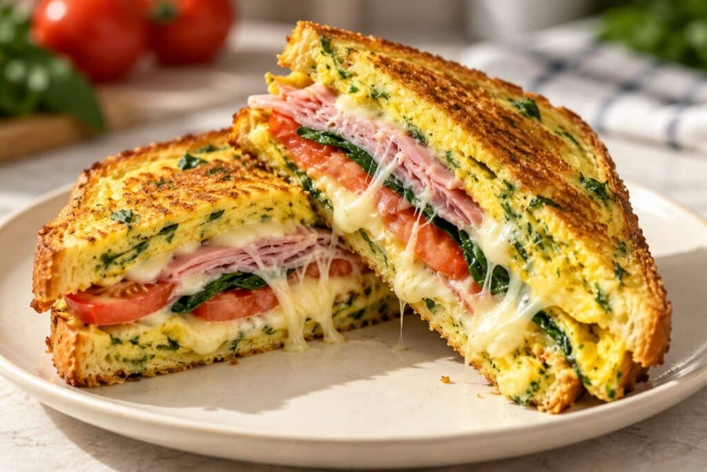 easy one-pan ham & egg sandwich for a quick breakfast - featured image
