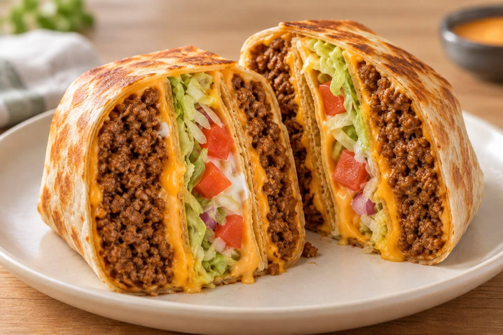 Homemade Taco Bell Crunchwrap Supreme Copycat preparation steps
