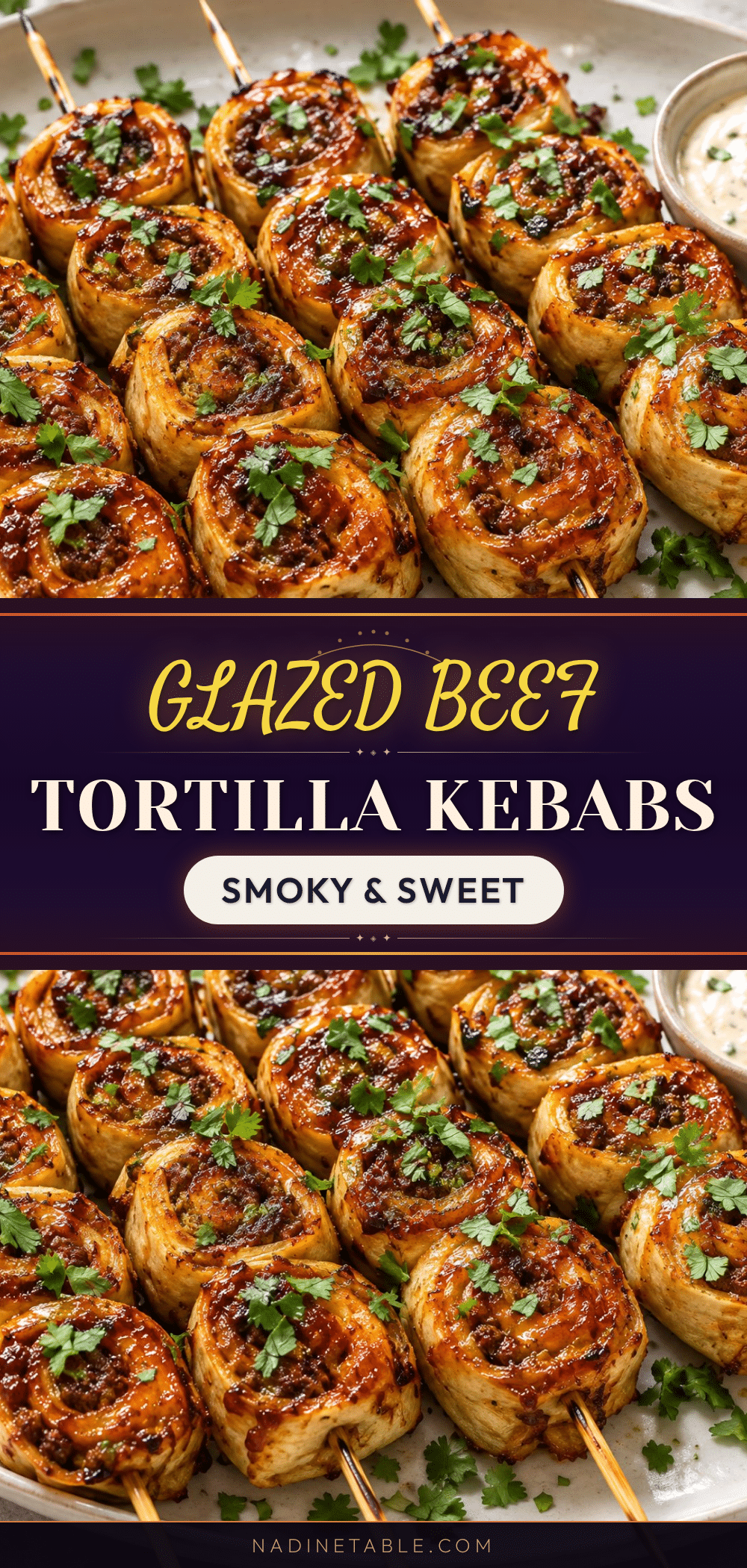 Savory Glazed Beef Tortilla Kebabs recipe